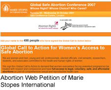 Abortion Web Petition of Marie Stopes International 